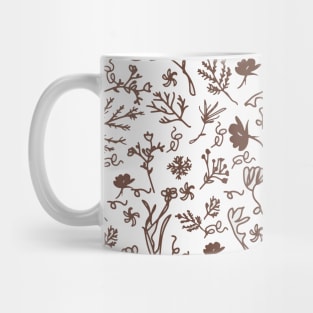 Botanical-Pattern, set, brown, 2, spring, botanic, nature, botanical, floral, flowers, floral-pattern, leaves, plants, minimalist, garden, jungle, leaf, exotic, tropical, flower, boho, cacti, succulent, digital, graphic-design, pattern, Mug